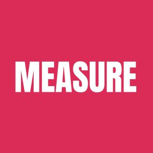 The word 'Measure' appears in white text on a red background.